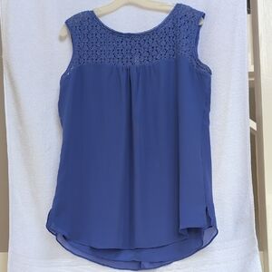 WHBM sleeveless lace yoke shell